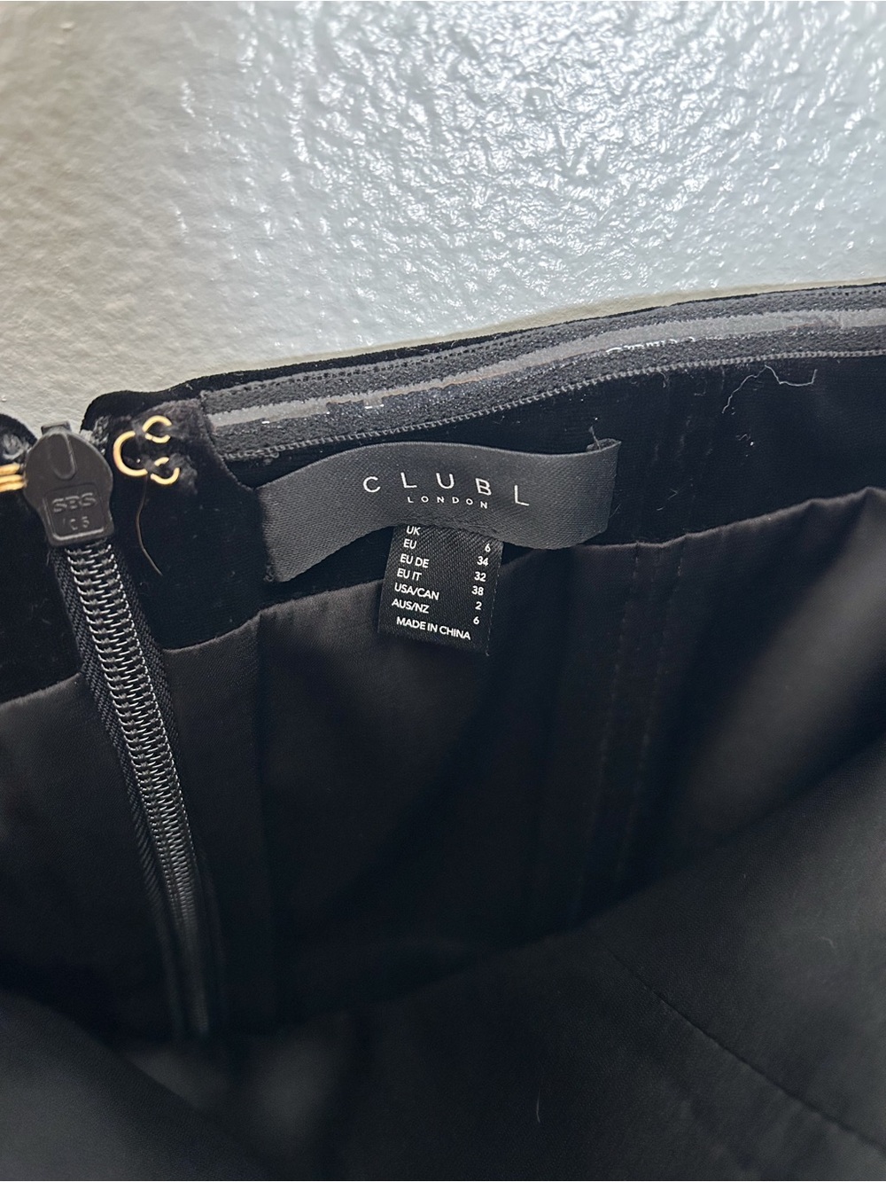 Club L London Strapless Black Velvet Mini Dress with Crystal Trim - Picture 5 of 9